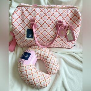 Roller Rabbit x Target Travel Set: Matching Hearts Duffle Bag & Neck Pillow